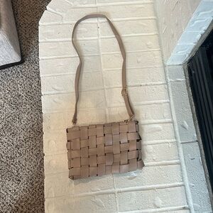 EUC Anthropologie Lindy woven clutch/handbag. Color is beige